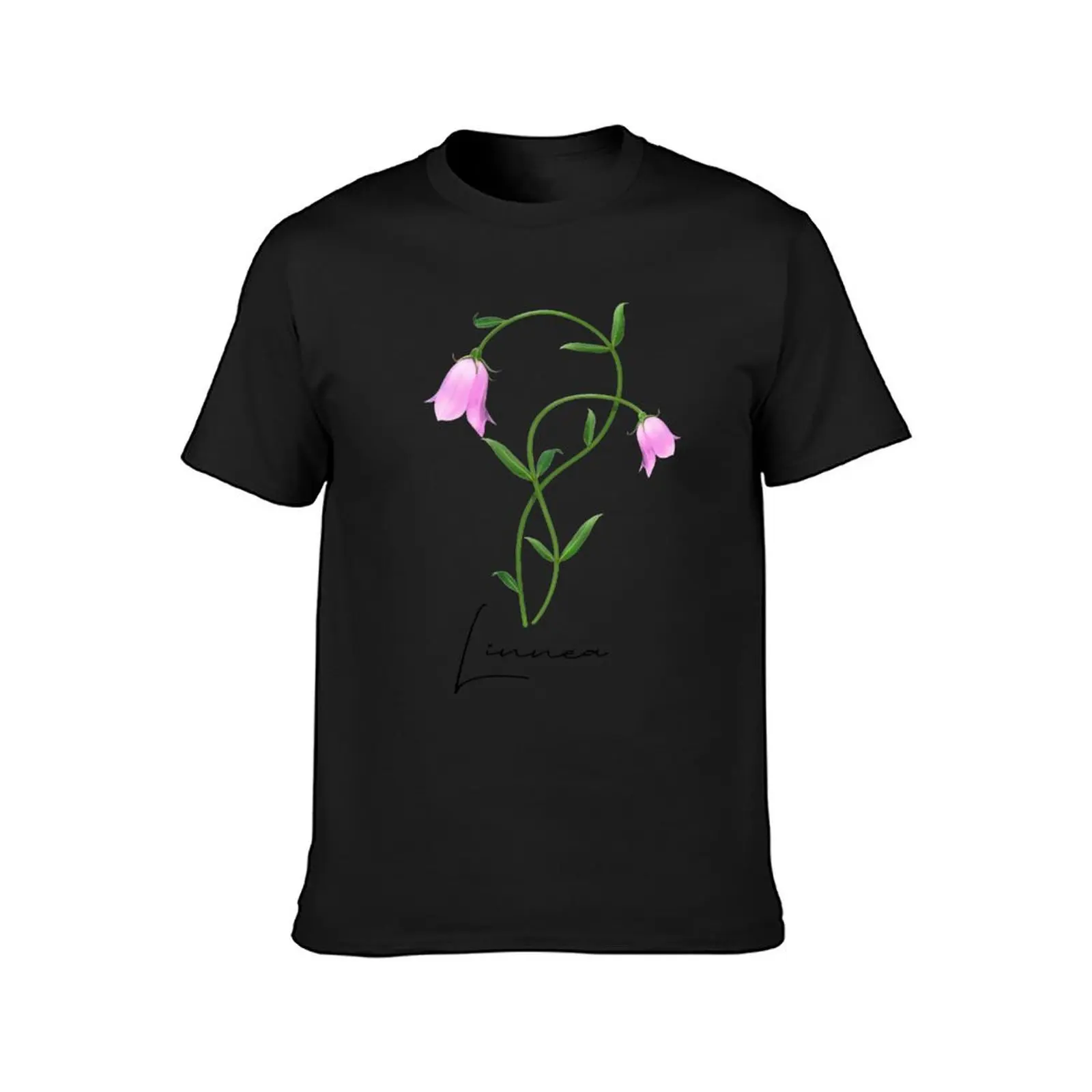 Nordic Wildflower Linnea Twinflower Pretty Pink Flowers floral T-Shirt cute tops blacks quick-drying t shirt for men