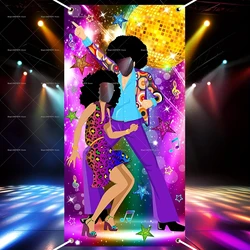 Music Festival Party Photo Frame 90s Photo Background Props Children Birthday Party Decoration Banner 70s Disco Party Background