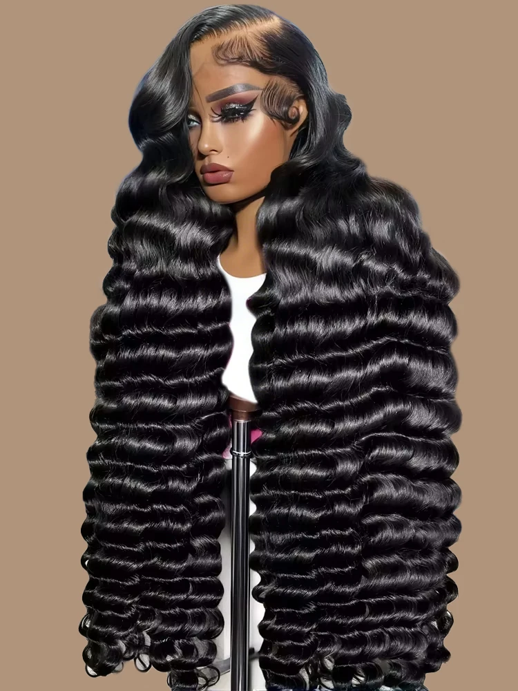 

300% HD Loose Deep Wave 13x6 360 Full Lace Frontal Wigs Brazilian 40 Inch Water Curly 13x4 Lace Front Human Hair Wigs For Women
