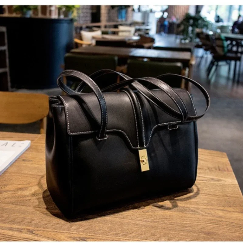 Genuine Leather Ladies Bag Large Capacity Handbag High Quality Luxury Shoulder Bag Multifunctional Handbag Daily Commuter Bags