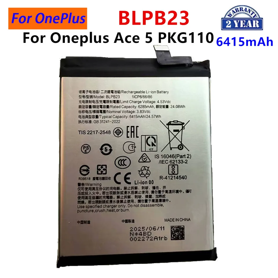 Batería de repuesto nueva BLP657 BLPB23 para OnePlus 6 A6001 genuina OnePlus ACE 5 PKG110 3