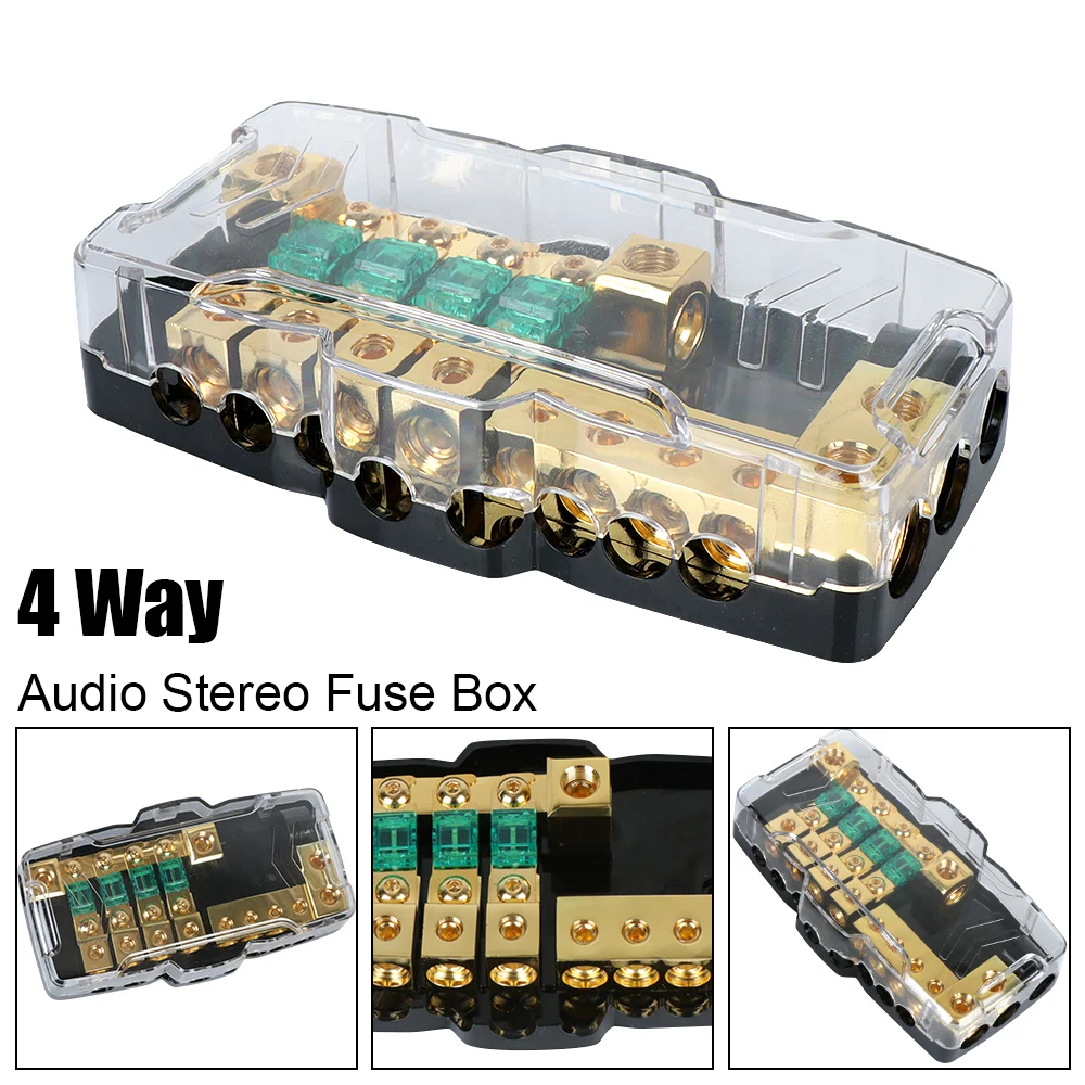 LED Car Audio Stereo Fuse Holder For Car RV Camper 12V-24V Multi-functional Distribution Fuses Box Block for Power Splitting