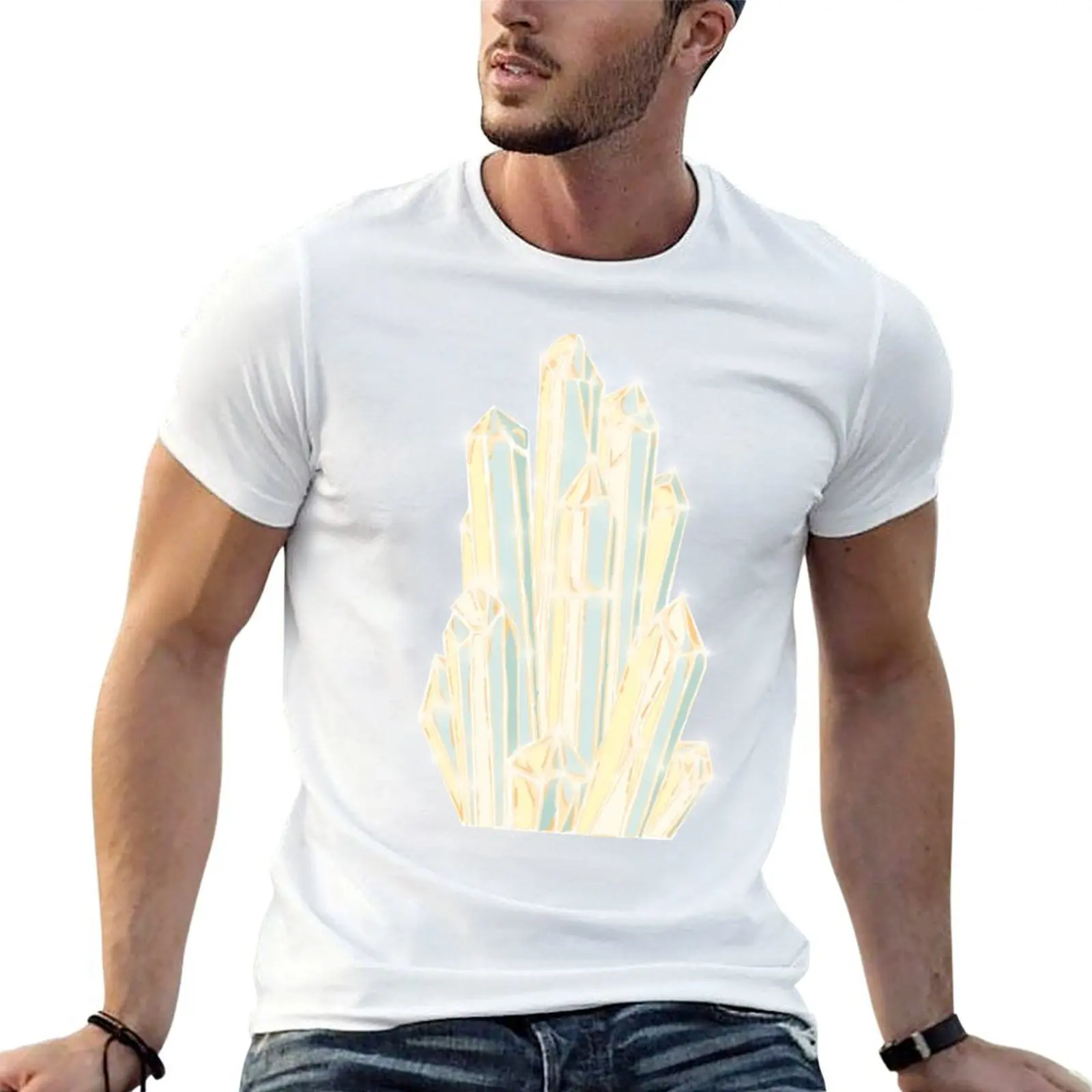 

green and yellow crystals T-Shirt man t shirts graphic g man t shirts for men T-Shirt