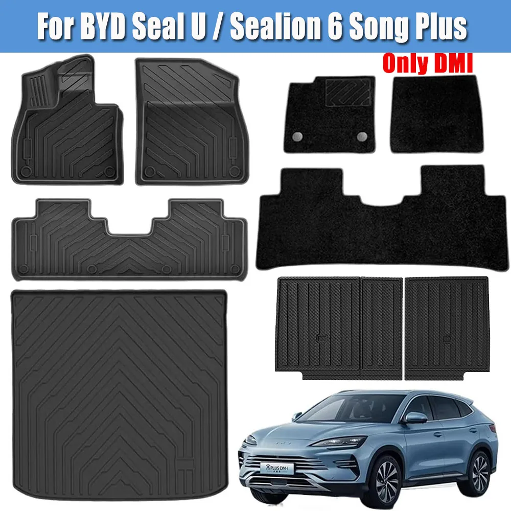 

EAMTY For BYD Seal U / Sealion 6 Song Plus DMI 2021-2025 TPE Floor Mats , All Weather Floor Liners Trunk Mat Only DMI