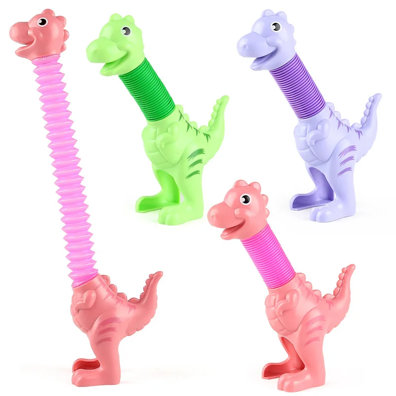 Creative Dinosaur Squeeze Toy Kids Pop Tubes Sensory Toy Stress Relieve Bellows For Girls Boys Teens Childrens Anti-stress Gifts