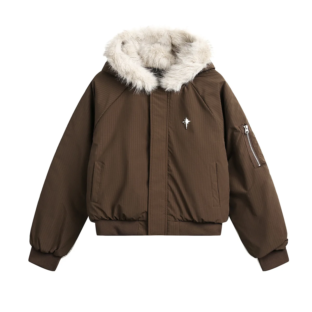 

Fashion Casual Trendy Coat Winter Thickened Warm Fur Collar Hood Women's Padded Jacket Women's Winter Clothing