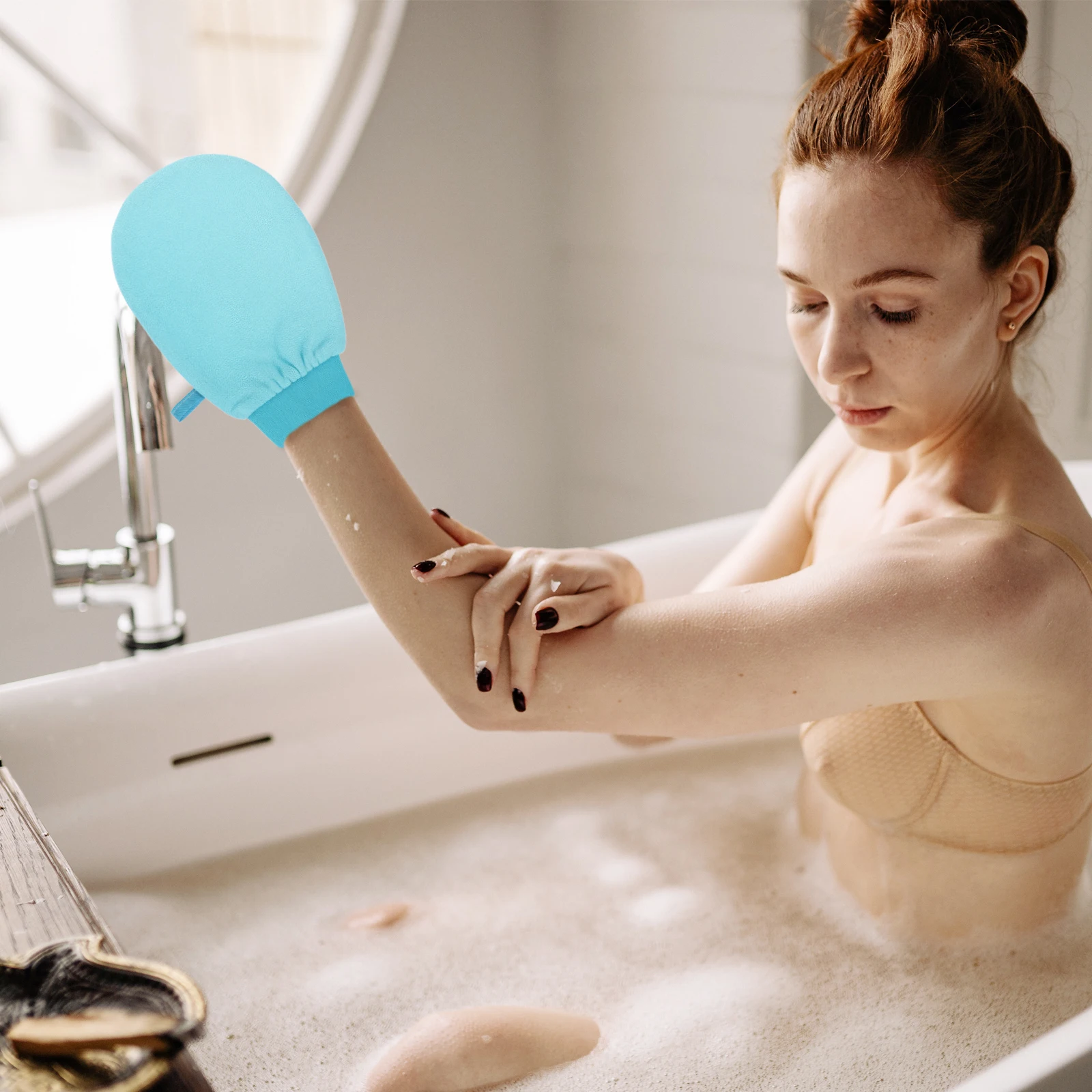 

Вискозные перчатки для ванны, скруббер, варежки для тела, отшелушивающие портативные аксессуары для ванной, перчатки, инструменты для купания, унисекс