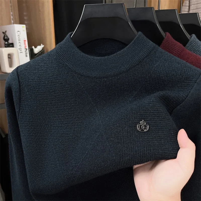 Pull demi-Cardigan pour hommes, nouvelle couche de Base en tricot décontractée, vêtements thermiques à la mode, automne/hiver 2025