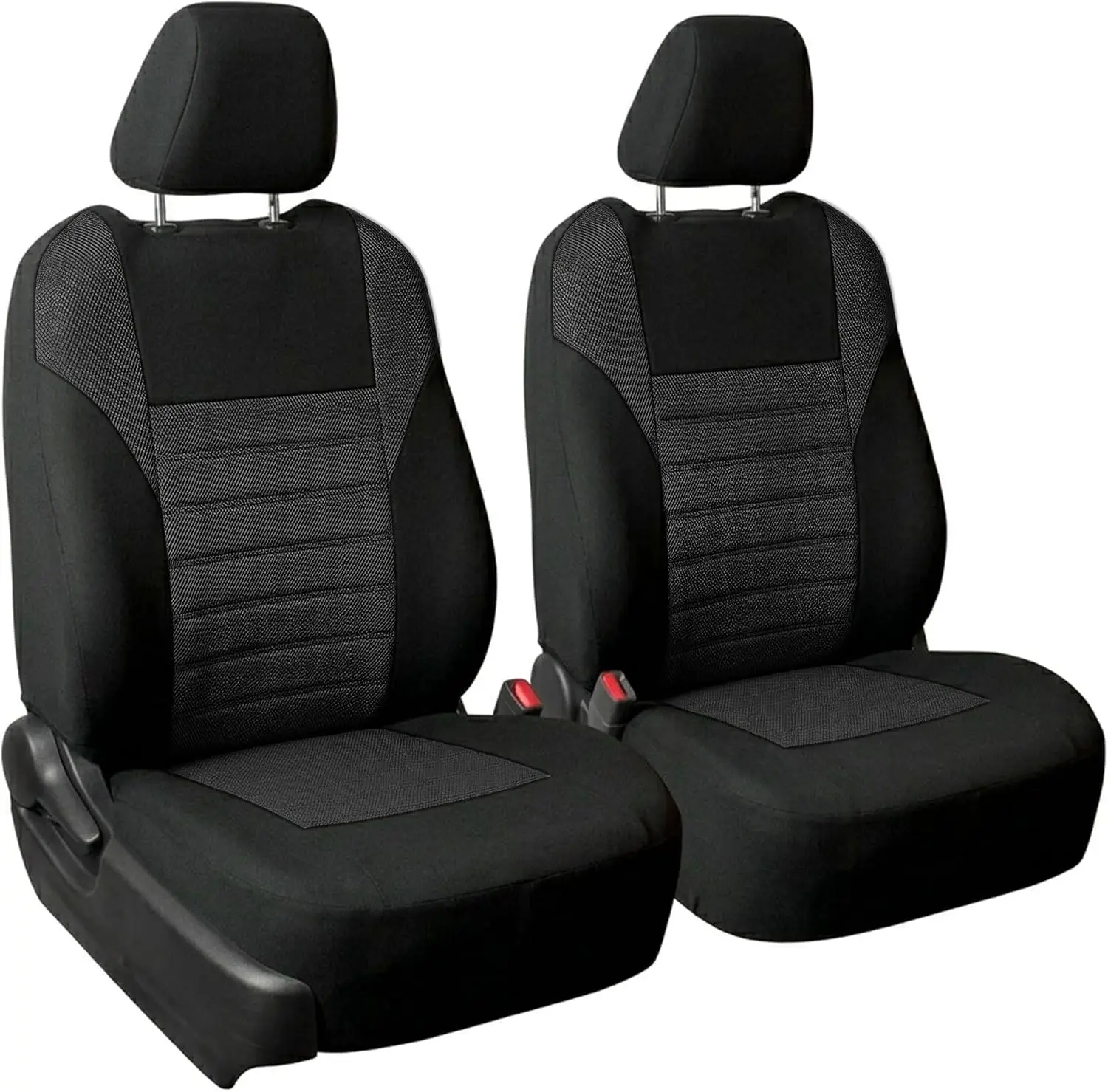 

Премиальные 3D-чехлы из сетчатой ткани для передних сидений, совместимые с подушками безопасности, универсальные для легковых автомобилей, грузовиков и внедорожников - черные