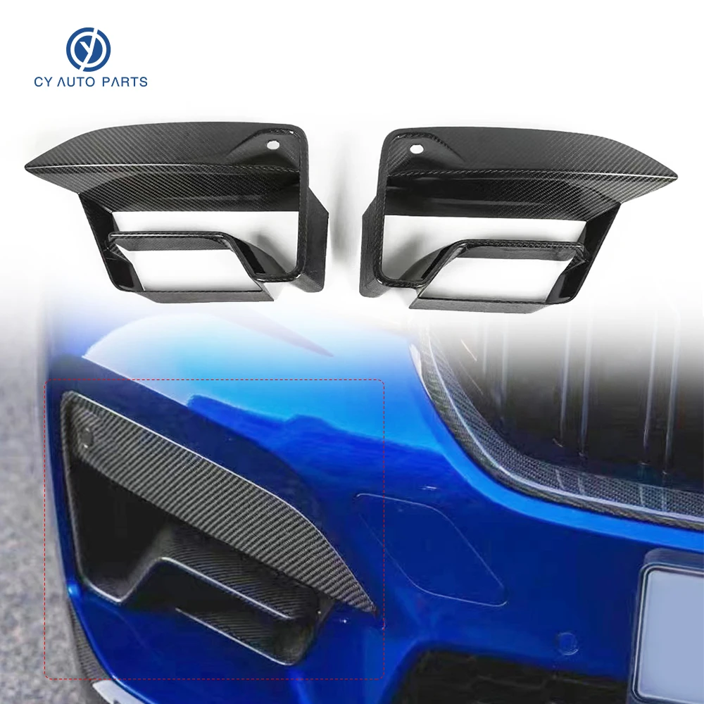 For BMW M5 F90 LCI Exterior Accessories Carbon Fiber Front Bumper Fog Lamp Frame Decoration Cover Trim