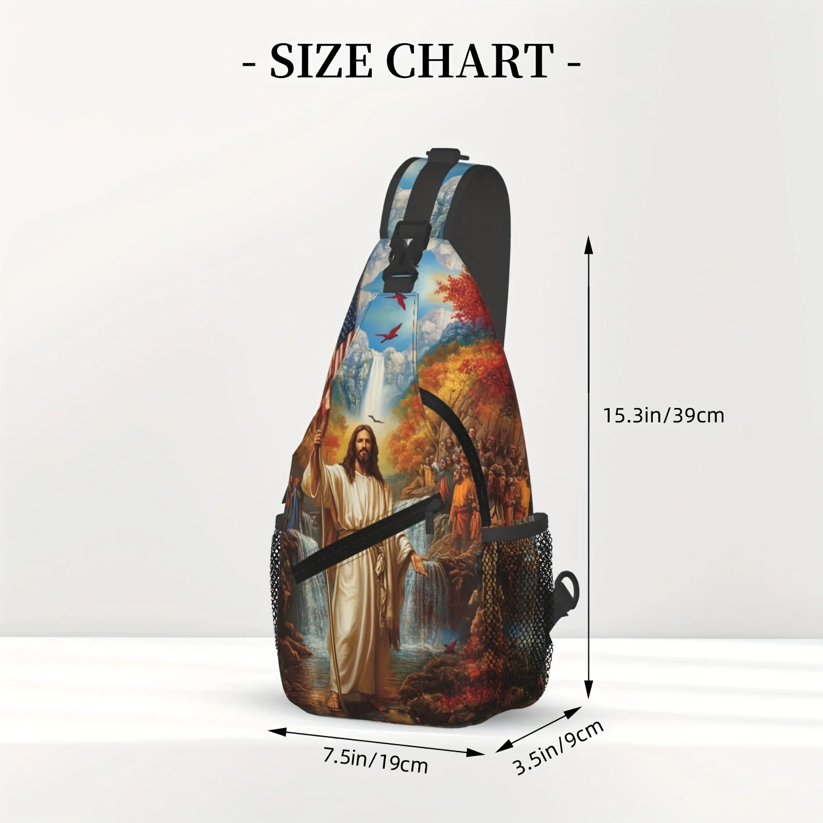 Crossbody Chest Bag Hiking God Bless America Shoulder Bag Folding Large Capacity Fashion Durable Can Be Used For Shopping