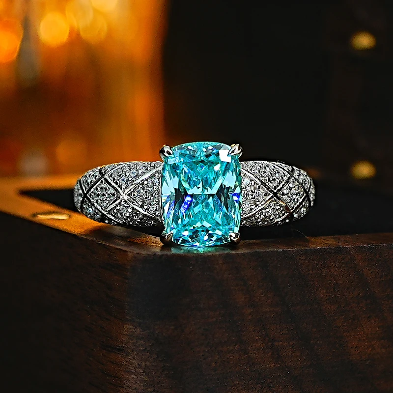 S925 خاتم صائدة الأحلام من الفضة الإسترليني ، مجوهرات باليبا العصرية ، شكل مربع صغير سمين ، 7*9