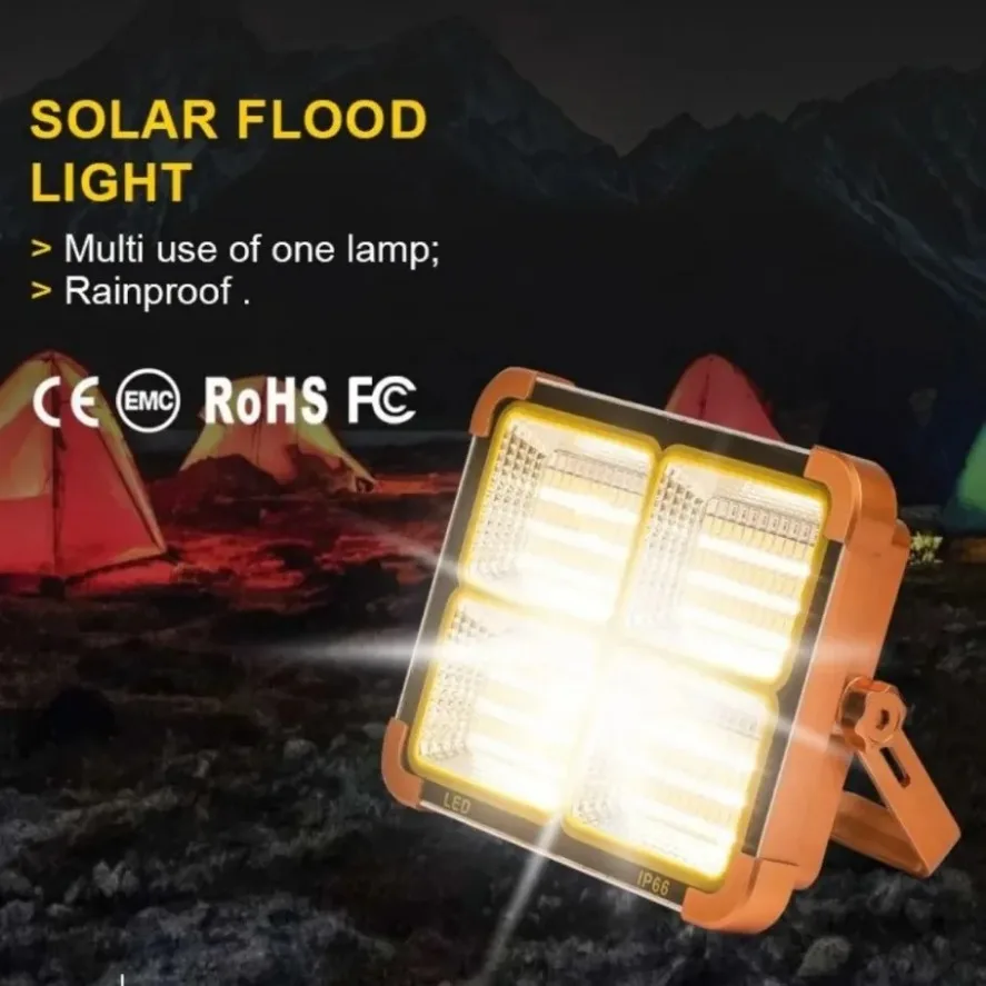 Portable Solar Charging Floodlight IP66 waterproof LED Camping Light 1000W Power Bank 8000mAh For Outdoor Emergency Lighting