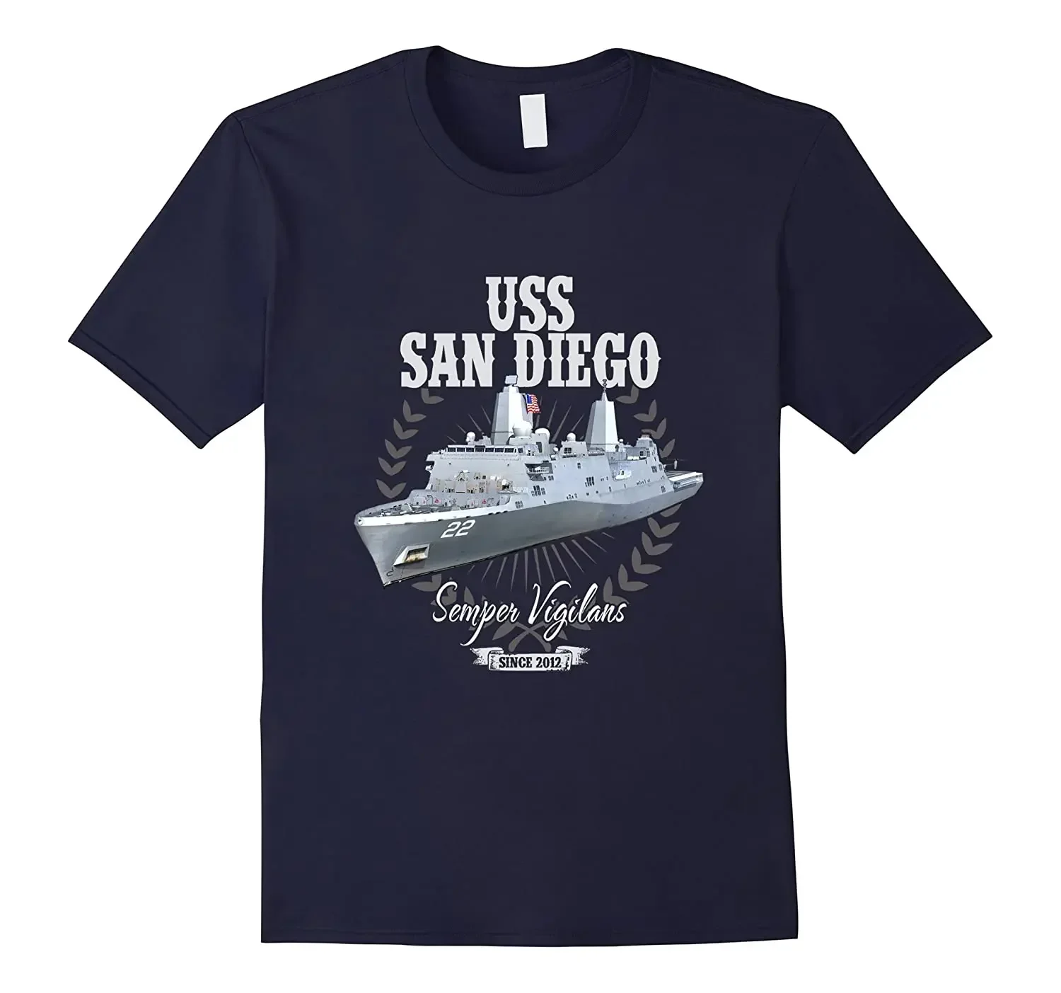 Amphibious Transport Dock Ship USS San Diego LPD 22 T-Shirt 100% Cotton O-Neck Short Sleeve Casual Mens T-shirt Size S-3XL