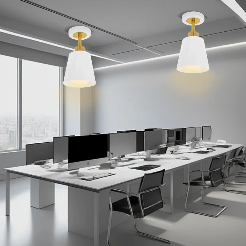 

Modern Rotatable Aisle Ceiling Light Lamps for Corridor Balcony Cloakroom Entrance Hallway Led Indoor Lighting Iron Horn Shaped