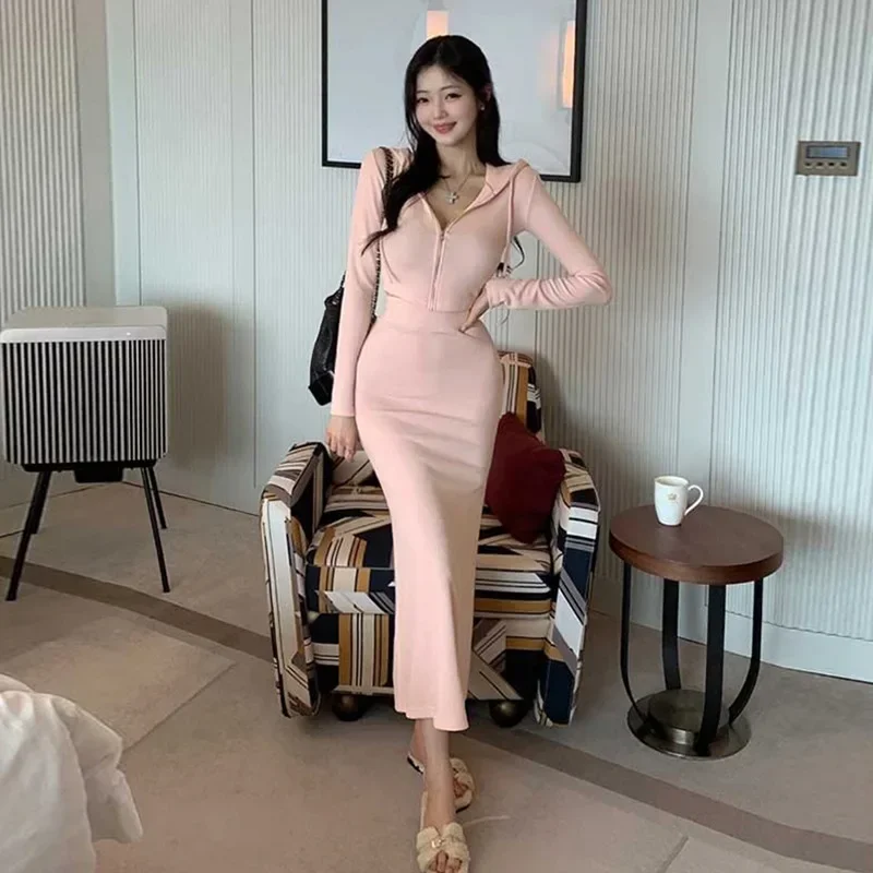 

Поп-модный корейский облегающий сексуальный комплект в форме тела, короткая шляпа, куртка плюс с запахом, юбка с рыбьим хвостом, длина до щиколотки, элегантный женский наряд