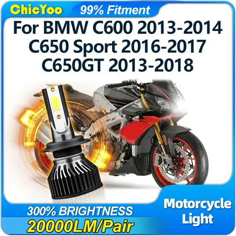H7 LED Motorcycle Headlight Bulb 20000LM Moto Headlamp 12V 6000K For BMW C600 2013-2014 C650 Sport 2016-2017 C650GT 2013-2018