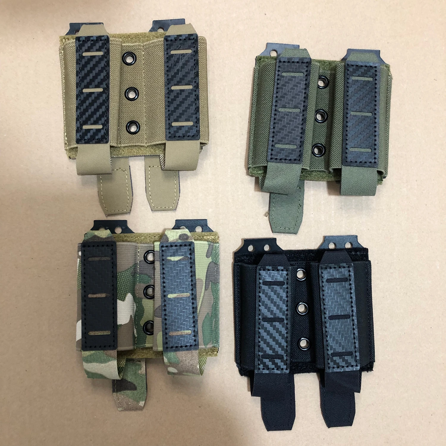 Tactical 9mm MOLLE Magazine Pouch Magazine Carrier Carbon Fiber Bag Magazine Holder Accessories Outdoor Hunting Equipment
