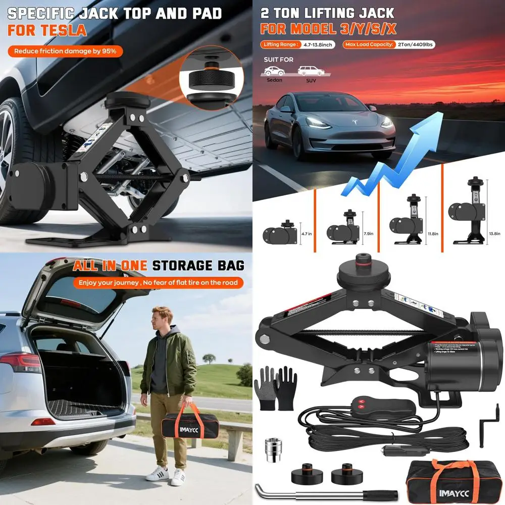 

Портативный 2-тонный электрический разъем 12 В для Tesla, подходит для моделей Y, 3, S, X — комплект для замены шин