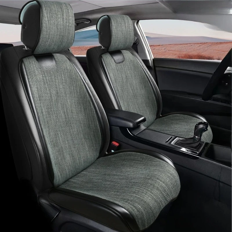 Car seat cushion, universal in all seasons, breathable, linen seat half pack seat cushion