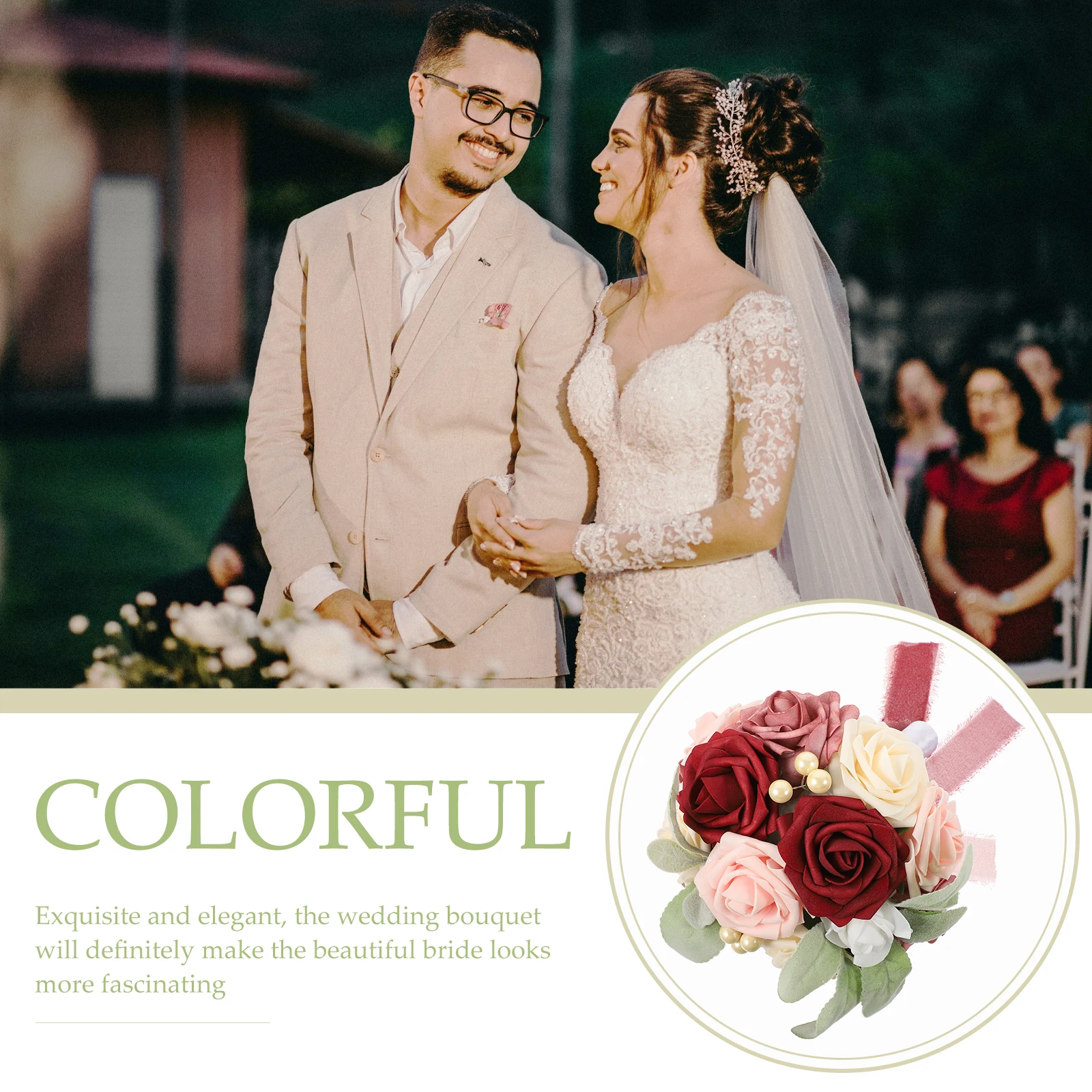 

Artificial Wedding Silk Flower Decor Supplies Bride Bridal H Held Bridal Bouquets For Bride Rose Bridesmaid Party Banquet