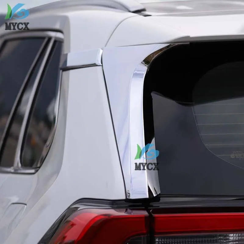 

For Toyota Rav4 Rav 4 2019-2020 ABS Chrome Rear Tail Window Triangle Cover Kit Trim Strip Exterior Accessories Car Styling