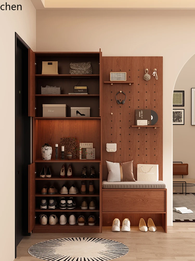 

YXY Vintage Style Shoe Cabinet Home Entrance Storage Cabinet Entryway Wall-Mounted Storage Cabinet