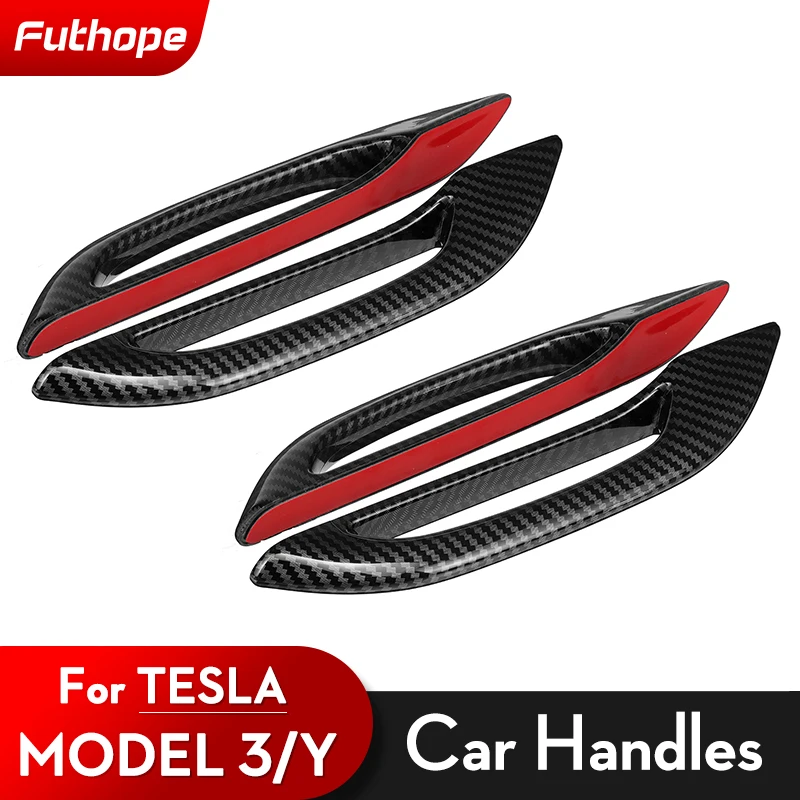 Futhope 4pcs Bonding Door Handle Protection Cover For Tesla Model 3 Model Y 2021-24 Car Firm Antifreeze Modification Accessories