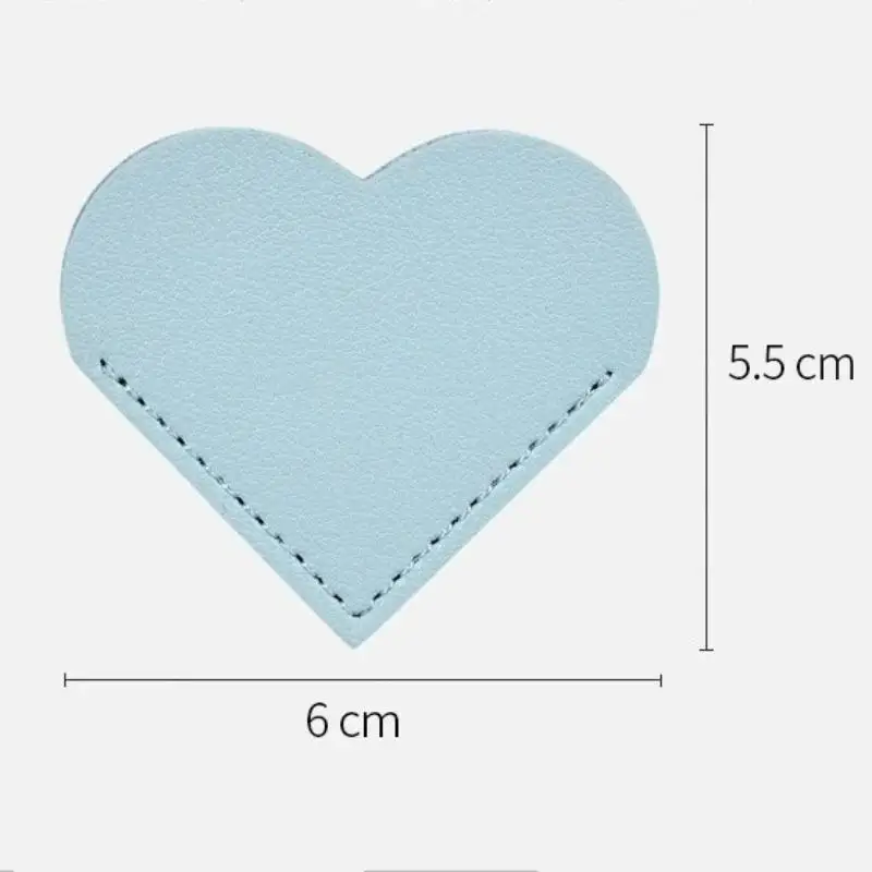 10Pcs Random Pu Leather Heart Bookmarks Corner Page Book Marks for Teachers Students School Office Home