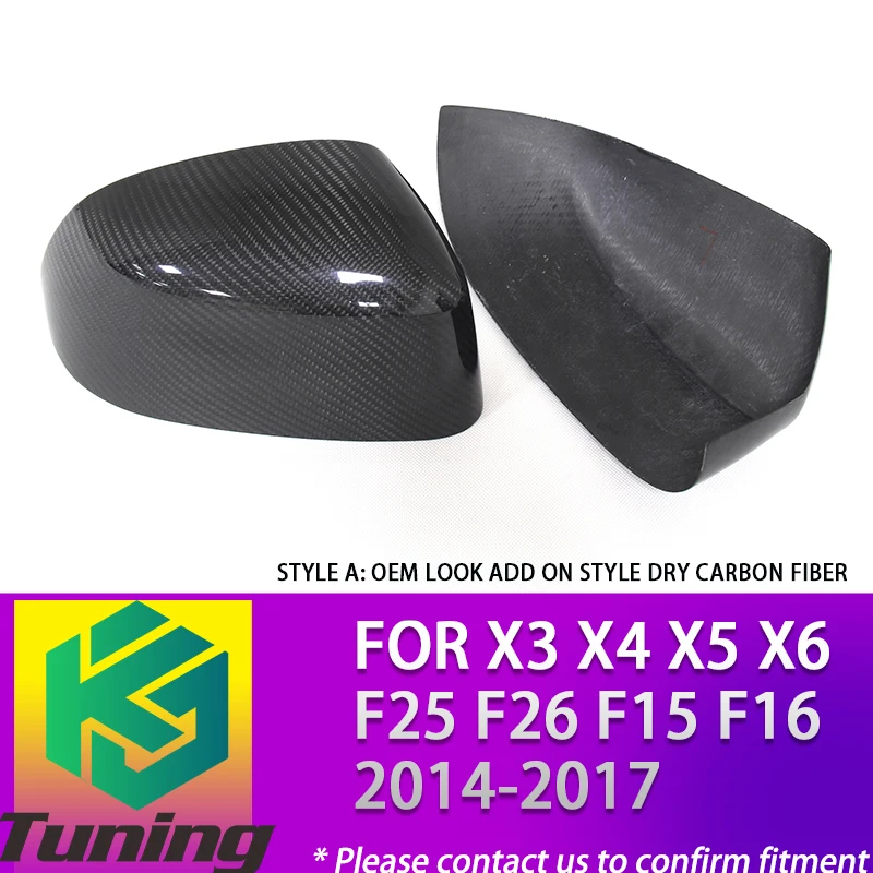 ABS/ Carbon Fiber Mirror Cover For X3 F25 X4 F26 X5 F15 F16 2014 2015 2016 2017 Side Door Rearview Caps