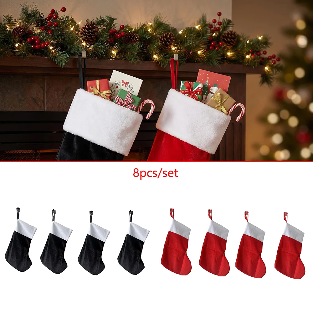 Hanging Christmas Stockings, Christmas Decoration Bags, Novelty Christmas Decorative Stockings, Christmas Gift Storage Socks, Suitable for Hanging Decorations and Storage on Stairs, Fireplaces, and Christmas Trees