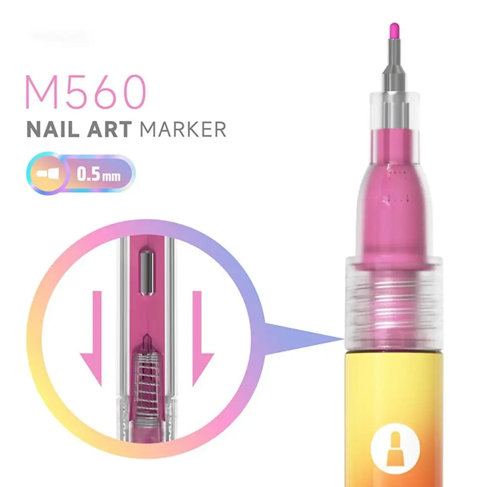 New 12 Colors Nail Art Pens Set DIY Quick Drying Drawing Painting Liner Pen Waterproof Nail Art Markers Nail Art Tool