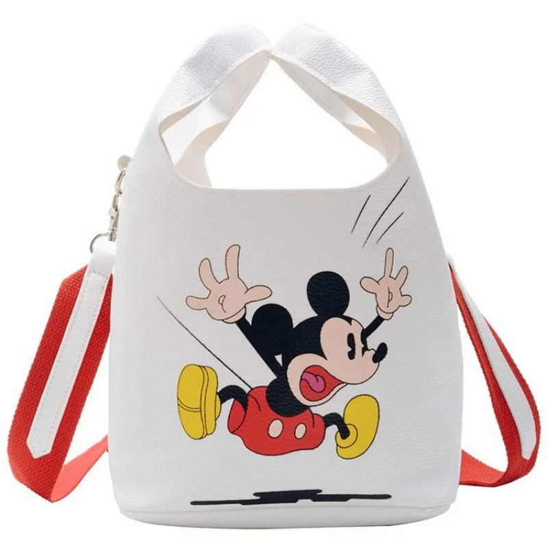 Disney Cartoon Mickey Handbag Girls 2024 New Niche Bucket Bag Commuting Versatile Shoulder Crossbody Bag Cartoon Women\'s Bag