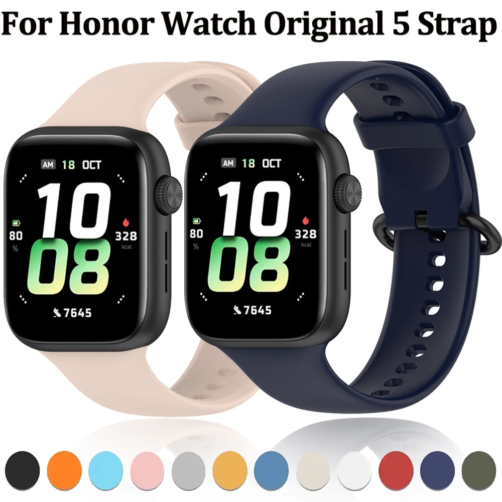 Cinturino in morbido silicone per Honor Watch 5 Sostituzione del braccialetto sportivo confortevole e traspirante per accessori per cinturino Honor Watch 5
