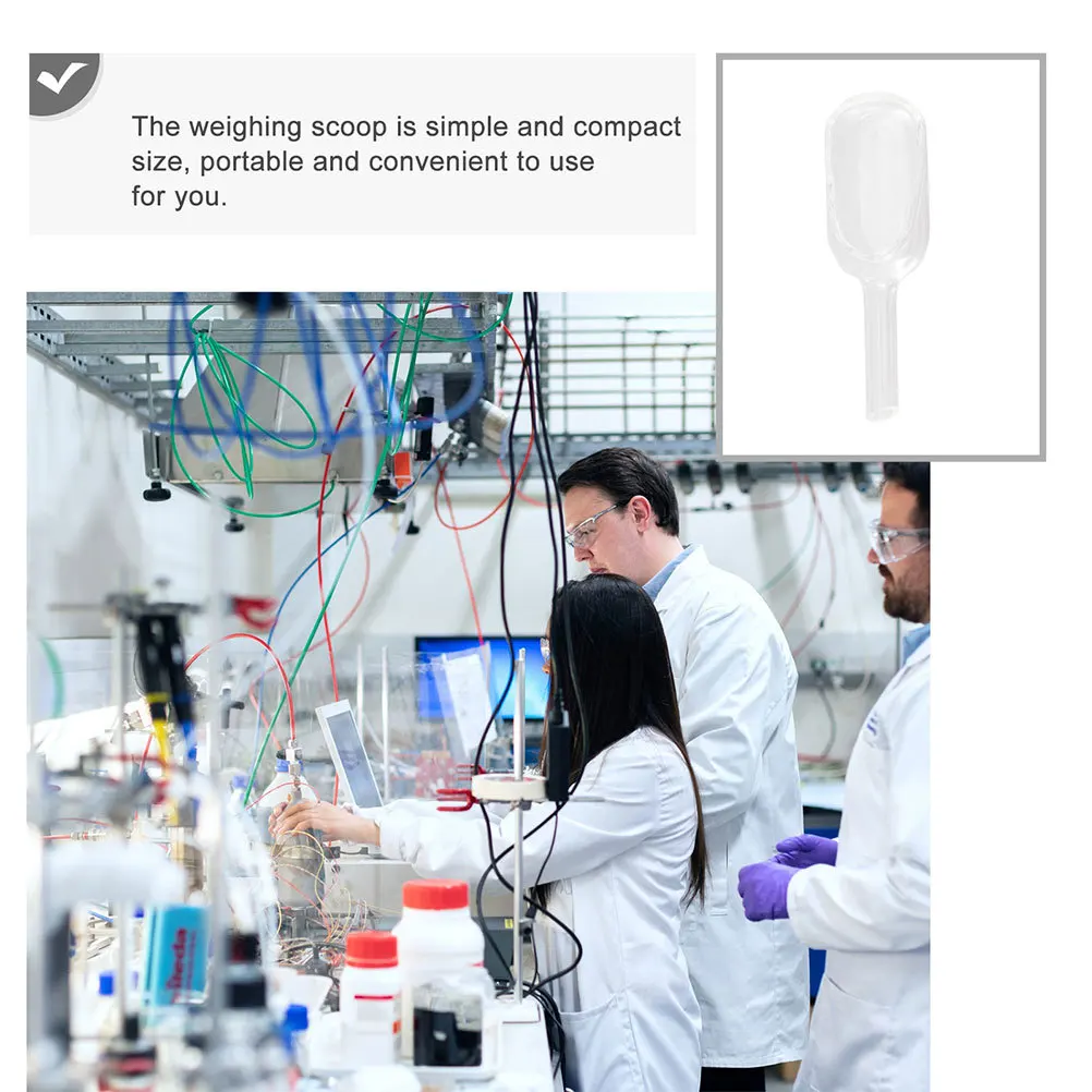 

2 Pcs Glass Weighing Tool for Laboratory Measuring Scoop with Measurement Scales