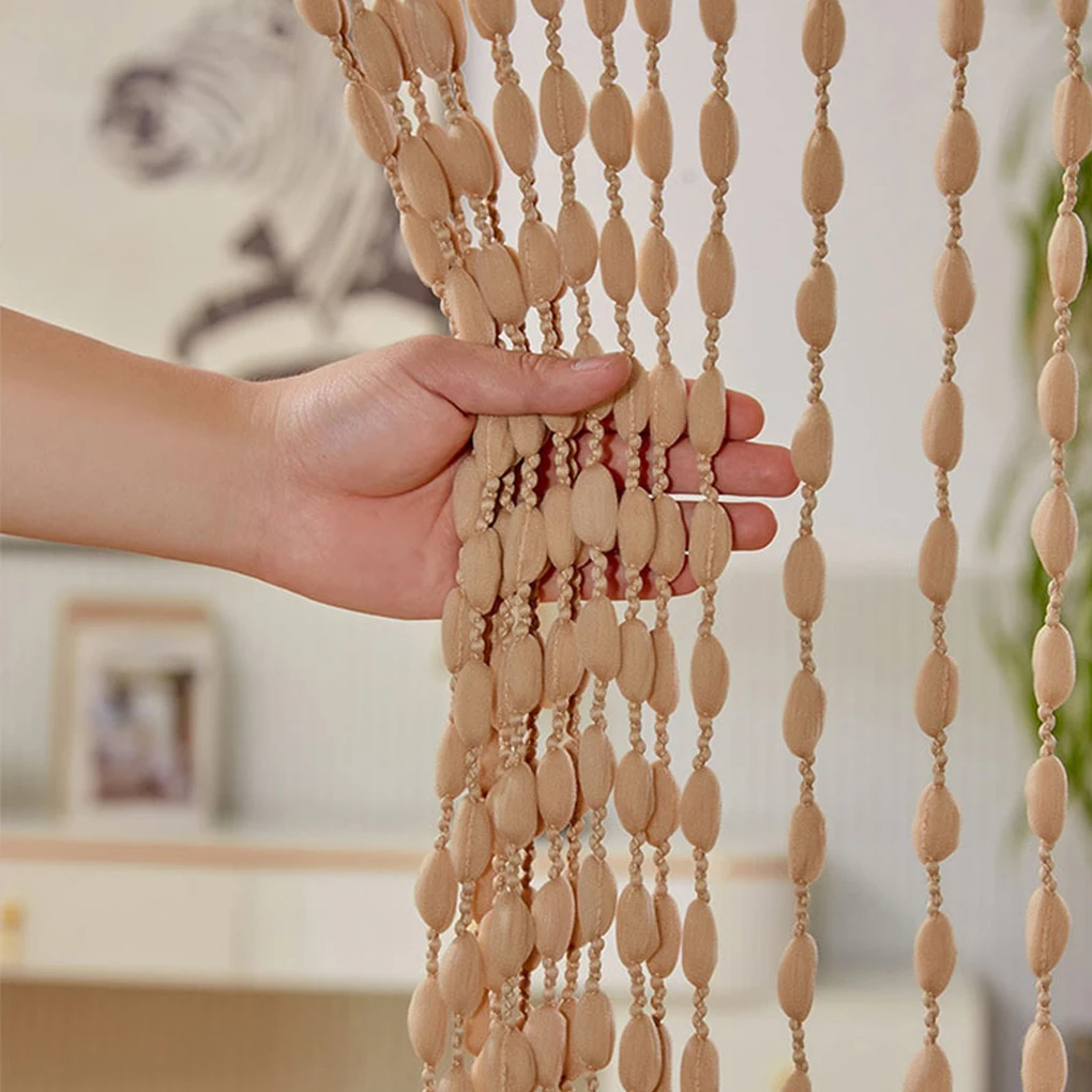 100x200cm Decorative Divider Curtain String Bead Curtain Retro Style Room Divider Privacy Curtain for Home Hallway Living Room