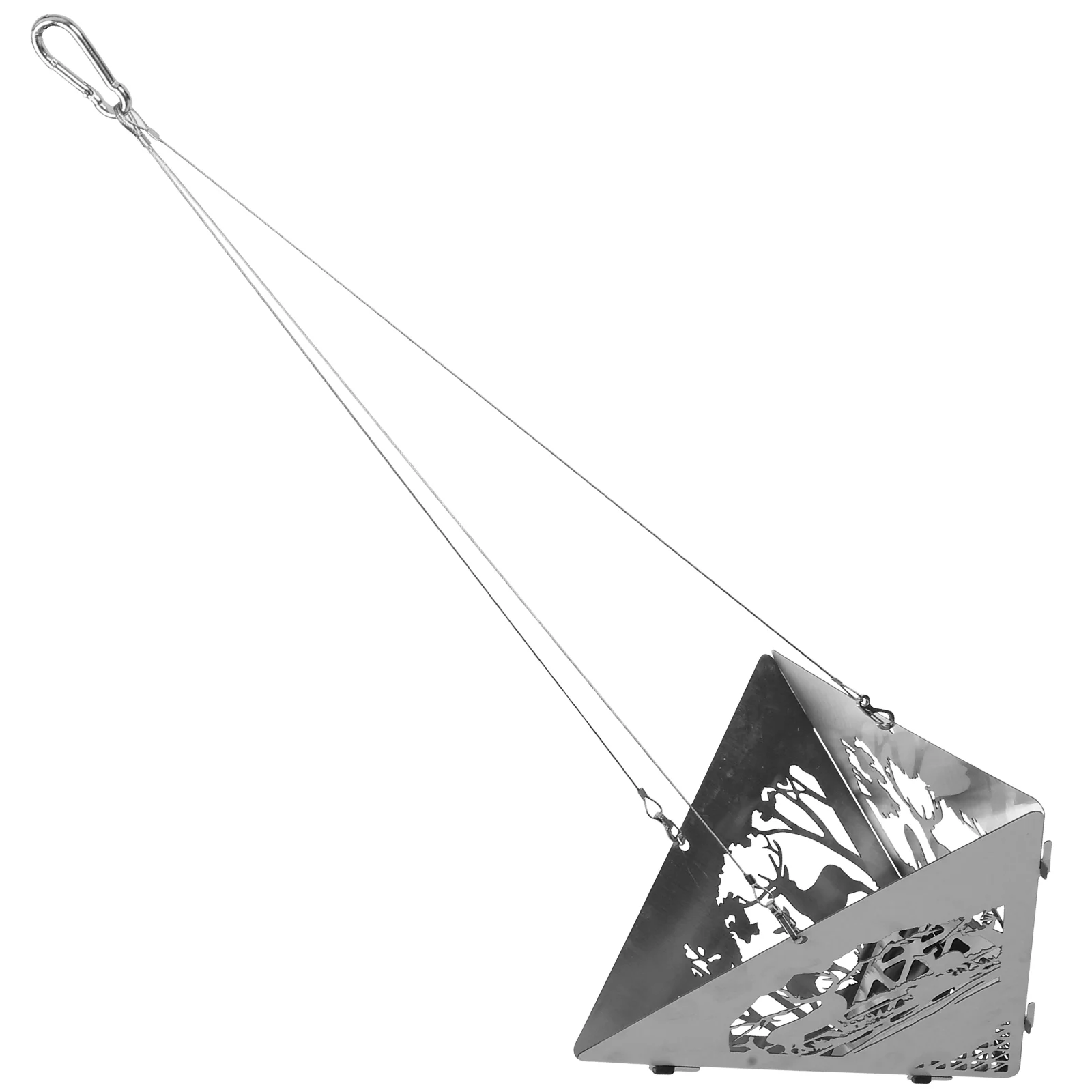 Bonfire Stove Bbq Pit Camping Supplies Hanging Triangle Firewood Burner Stainless Steel Adjustable Height Campfire