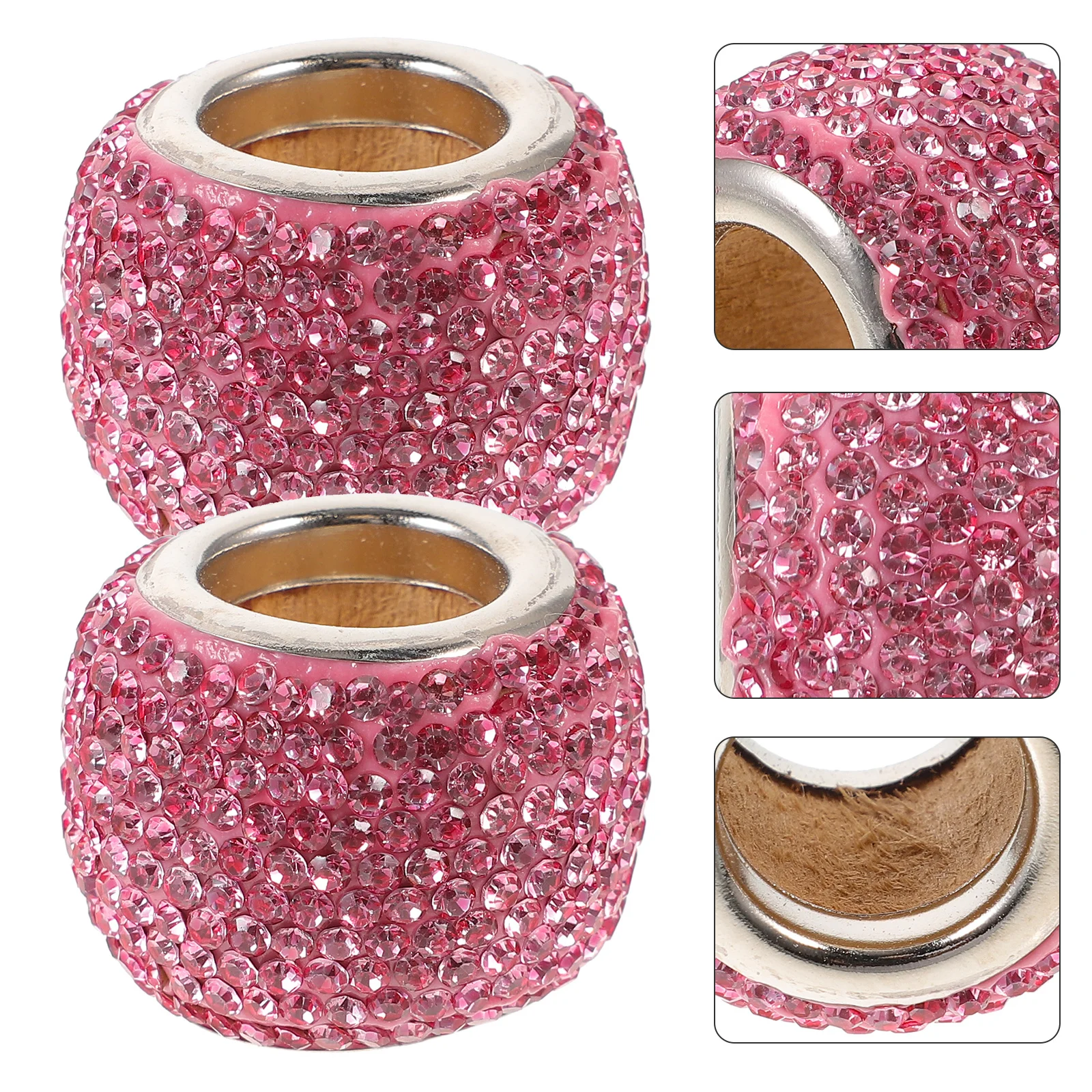 

2 шт. кольца на подголовник автомобиля, декор со стразами, блестящие воротники, простая установка, прочные аксессуары для интерьера, кольца на подголовник