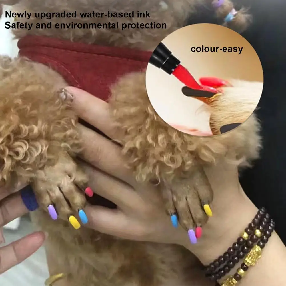 Pet Paw Nail Art Kit 12-color Pet Nail Art Pen Set for Grooming Quick Dry Dog Nail Polish Pens with Soft for Puppy for Small