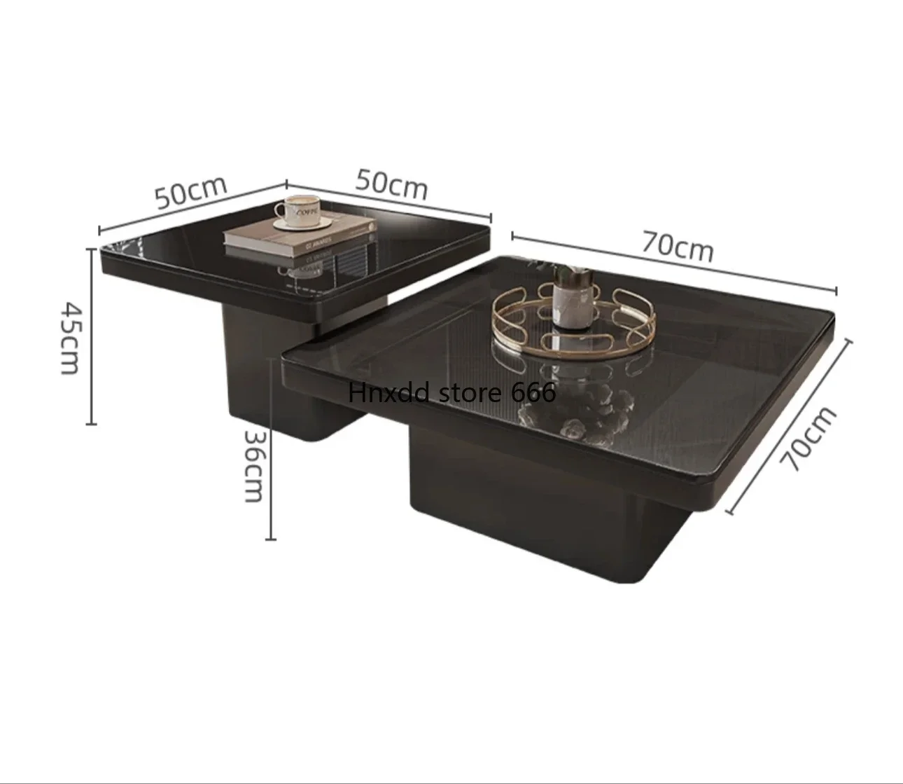 

Square creative minimalist rock slab small apartment light luxury high-end coffee table