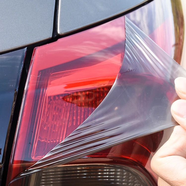 Campione gratuito Autorigenerante 30CM * 15M Pellicole protettive per vernice TPU PPF Fumo Nero TPU Pellicola tinta per fari