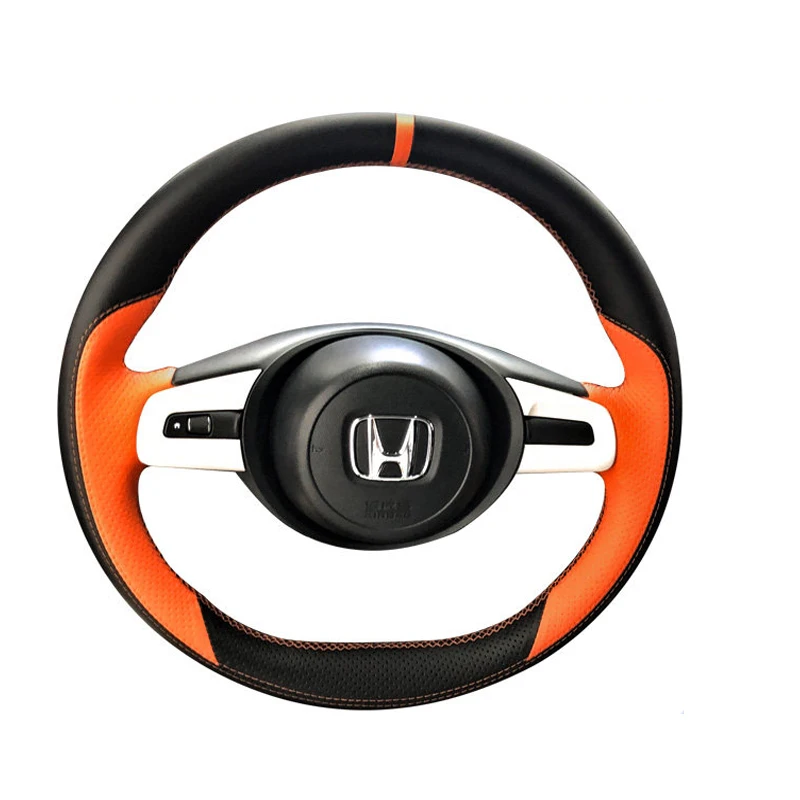 for-honda-fit-jazz-2020-2026-manual-sewing-car-steering-wheel-covers-customized-diy-non-slip-artificial-leather-car-interior