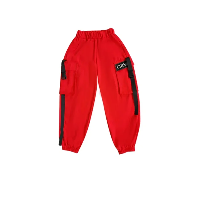 Vêtements de Défilé pour Garçon et Fille, Costumes de Jazz, Hip Hop, brevde Rue, Spectacle sur Scène, Tenues Rouges pour Adolescents