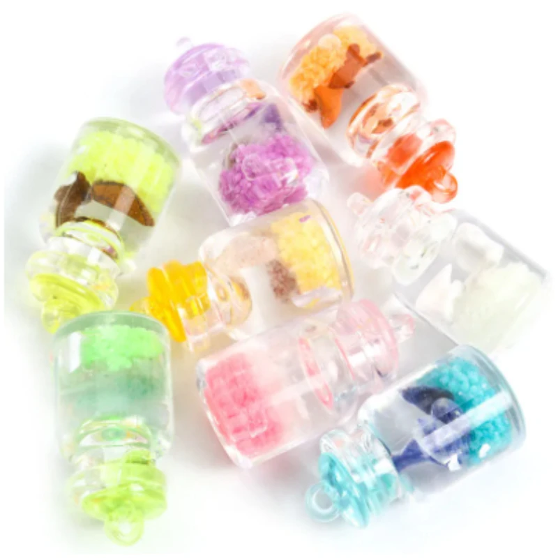 Dollhouse Kawaii Luminous Drift Bottle Figurines Home Decoration Crafts  Fairy Garden Ornaments Miniatures DIY Accessories Toys