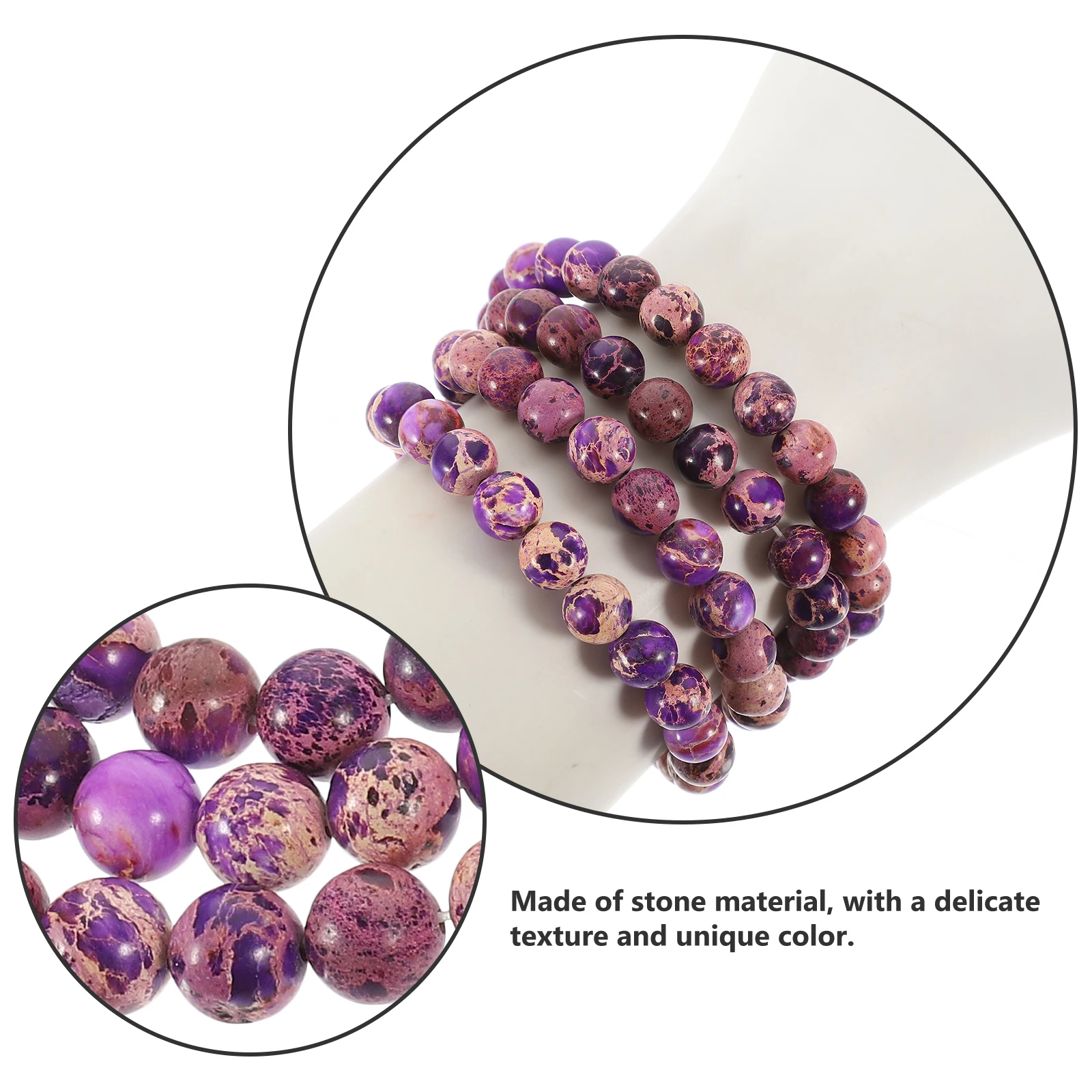 

2 Pcs Emperor Beads Bracelet 6MM Round Blue Stone Necklace Kit Jewelry Making Gifts Stone Bead Bracelet Wristband