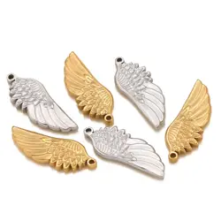 3pcs/lot Angel Wing Charm Stainless Steel Pendant DIY Necklace Bracelet Accessorie for Jewelry Wholesale Jewelry Making Supplies