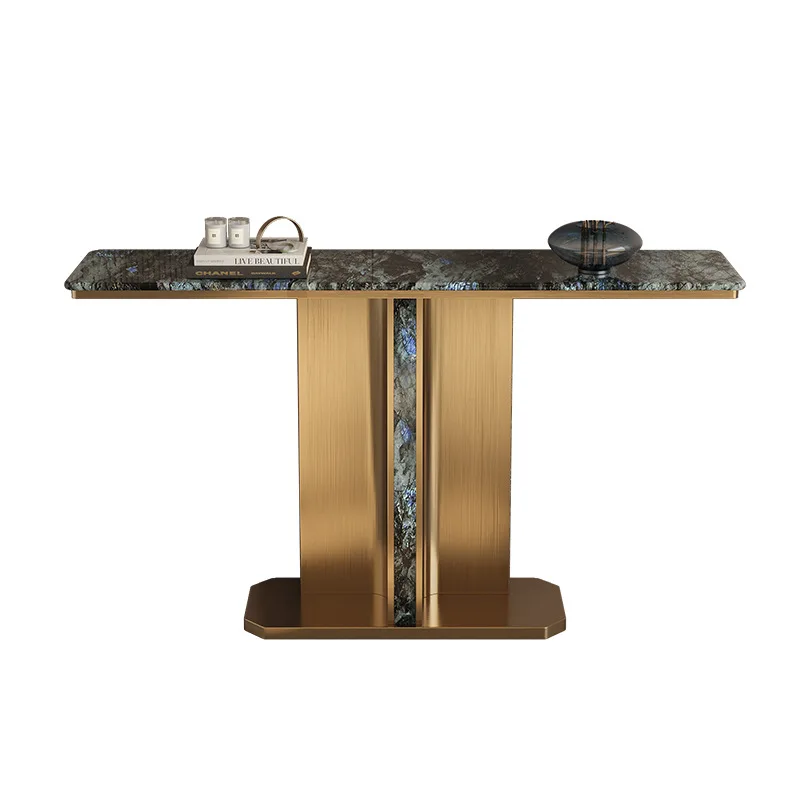 

Light luxury natural marble blue jadeite entrance entrance table, villa living room opposite door against wall modern