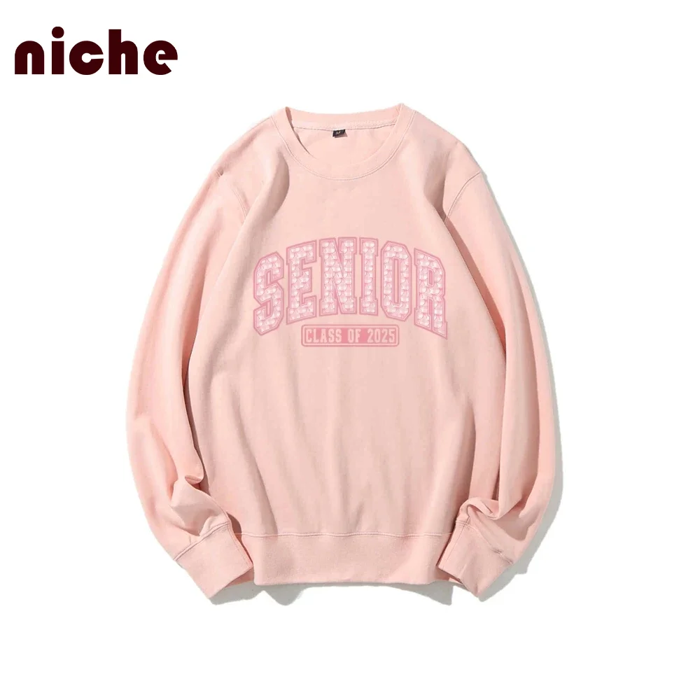 

Y2k Style Hoodie Cute Small Fresh Cartoon Letter Graphic Printing Crew Neck Pullover Cotton High Quality Loose Sweatshirt