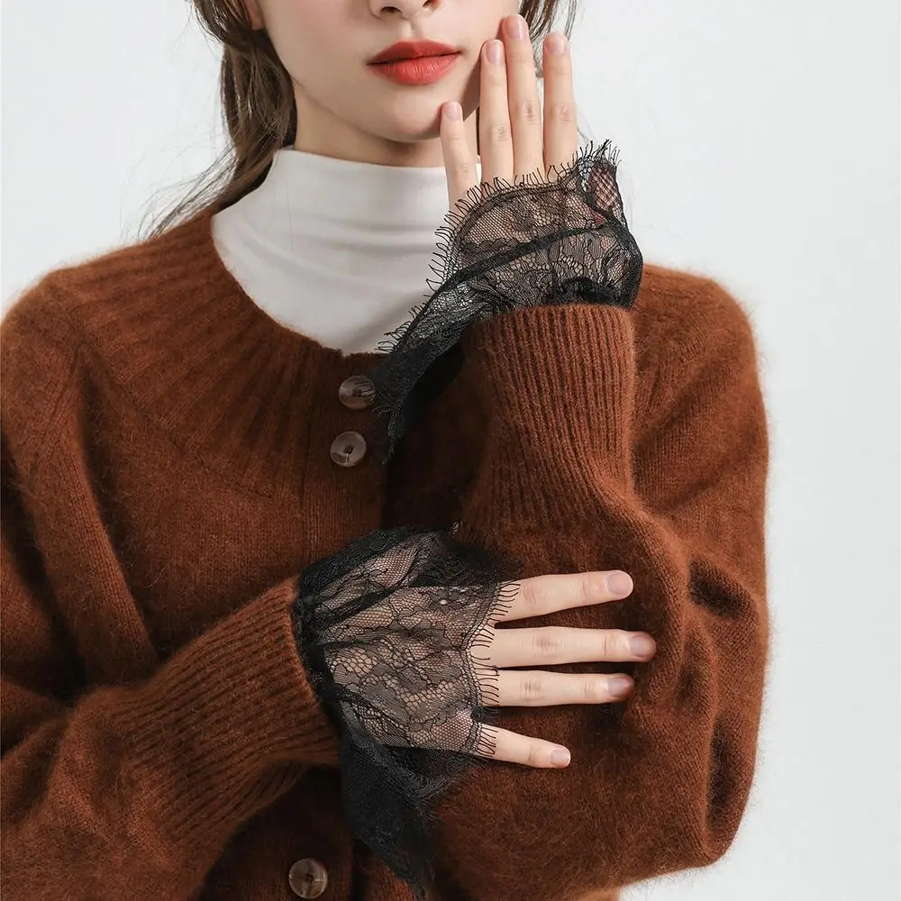 Elegant Lace Detachable Sleeve Cuffs Floral Detachable Fake Sleeve Elegant Sweet Fake Cuff Clothes Accessories