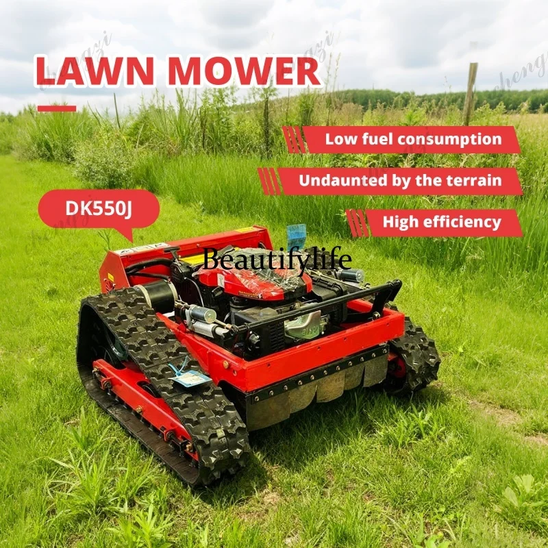 Customized High-Quality Remote-Controlled Crawler Lawn Mower Robot for Home & Farm Use, Smart Garden Mower with Durable Tracks
